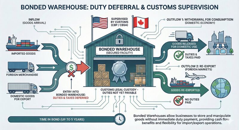 Bonded warehouse diagram and how they work.