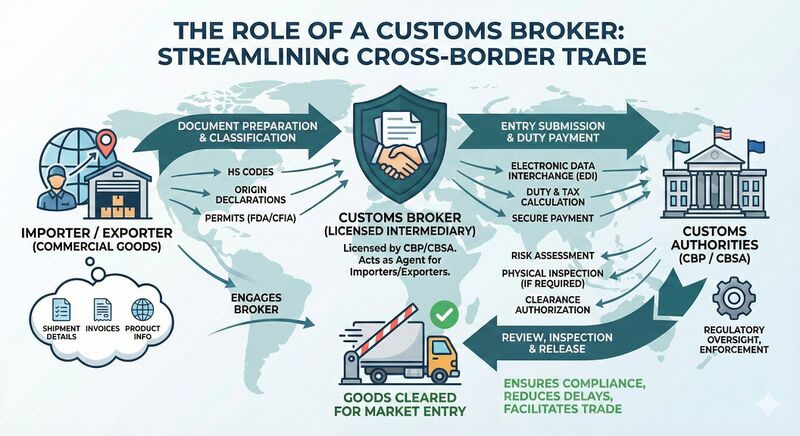 A Customs Broker workflow diagram.